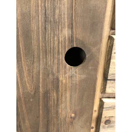 Brown wooden Scandi sideboard with 2 doors and 3 drawers - Second Hand