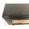 SECONDE MAIN - Console noire bois 2 tiroirs cannage