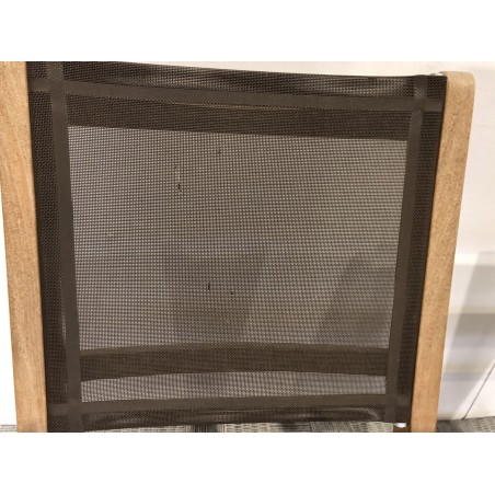 2 taupe-coloured textilene folding chairs | SECONDE VIE