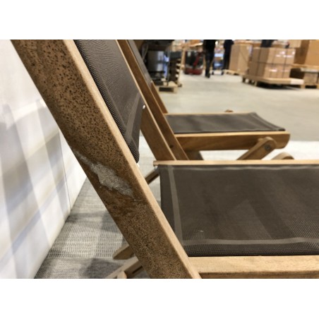 2 chaises pliantes textilène couleur taupe | SECONDE VIE
