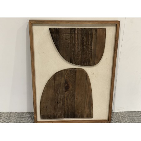 Wall decoration 62x82cm shapes on white background Recycled pine | Second-hand