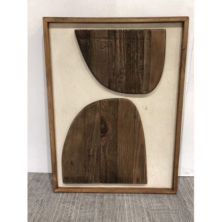 Décoration murale 62x82cm formes sur fond blanc Pin recyclé | Seconde Main