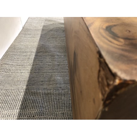 Table basse poutres 120x60cm bois Suar pieds noirs | Seconde Main