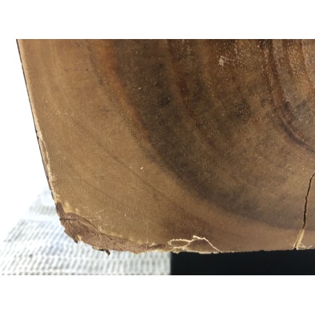 Table basse poutres 120x60cm bois Suar pieds noirs | Seconde Main