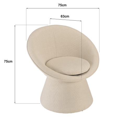 Beige fabric upholstered armchair | Macabane Furniture | Agathe