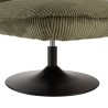 Fauteuil pivotant en tissu velours côtelé vert | Meubles Macabane