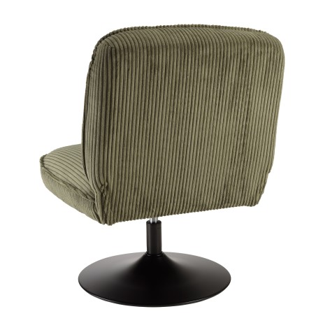 Fauteuil pivotant en tissu velours côtelé vert | Meubles Macabane