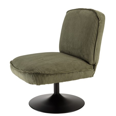 Green corduroy swivel armchair | Macabane Furniture