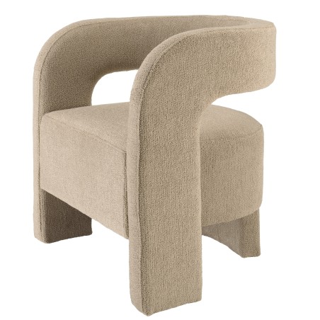 Fauteuil design en tissu beige | Meubles Macabane