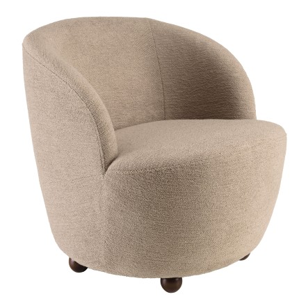 Fauteuil rembourré en tissu taupe | Meubles Macabane