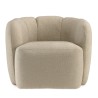 Fauteuil rembourré en tissu beige | Meubles Macabane