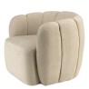 Fauteuil rembourré en tissu beige | Meubles Macabane