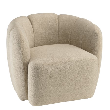 Beige fabric upholstered armchair | Macabane Furniture