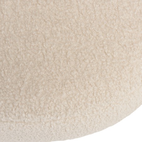 White bouclé fabric bench L105cm | Macabane Furniture