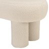 White bouclé fabric bench L105cm | Macabane Furniture