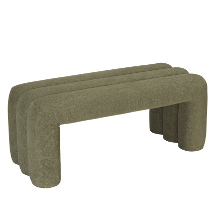 Green fabric bench L100cm | Macabane Furniture