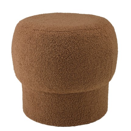 Pouf rond en tissu terracotta D44cm | Collection Agathe