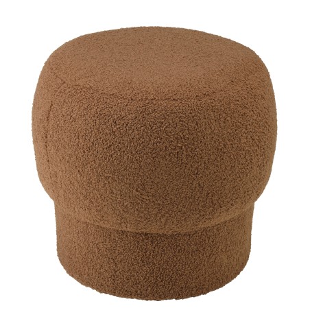 Round pouffe in terracotta fabric, diameter 44 cm | Agathe Collection