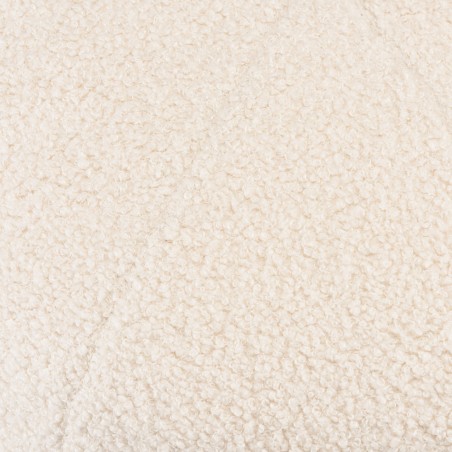 Round pouffe in white bouclé fabric D47cm | Agathe Collection