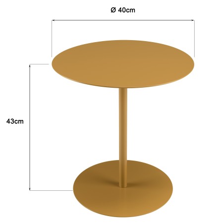 Table d'appoint ronde en acier marron D40cm | Meubles Macabane
