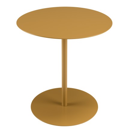 Round brown steel side table D40cm | Macabane Furniture