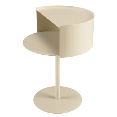 Table d'appoint ronde en acier beige D35cm | Collection Agathe