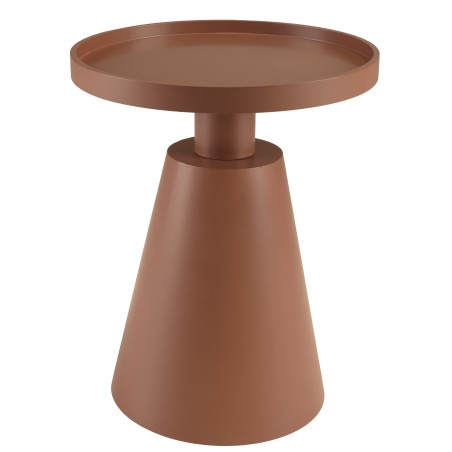 Table d'appoint ronde en bois peint terracotta D38cm | Collection Agathe