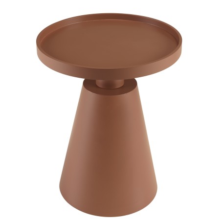 Table d'appoint ronde en bois peint terracotta D38cm | Collection Agathe