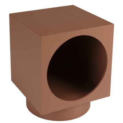 Table d'appoint carrée 34x34cm en bois peint terracotta | Macabane