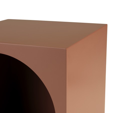 34x34cm square side table in terracotta-painted wood | Macabane