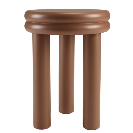 Table d'appoint ronde en bois peint terracotta D35cm | Meubles Macabane