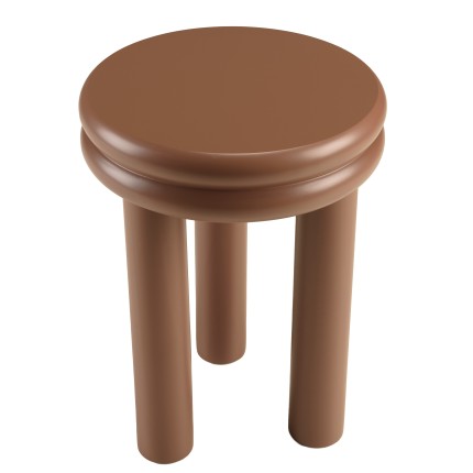 Round side table in terracotta-painted wood, diameter 35 cm | Macabane Furniture