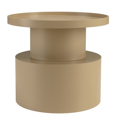 Table d'appoint ronde en bois peint taupe D45cm | Meubles Macabane