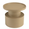 Table d'appoint ronde en bois peint taupe D45cm | Meubles Macabane