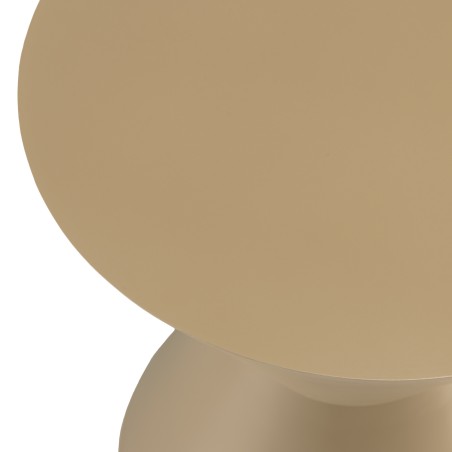 Round side table in taupe-painted wood, D35cm | Macabane Furniture