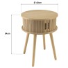 Table de chevet ronde en bois couleur naturelle D40cm | Macabane