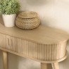 Console ovale 80x30cm en bois couleur naturelle | Macabane
