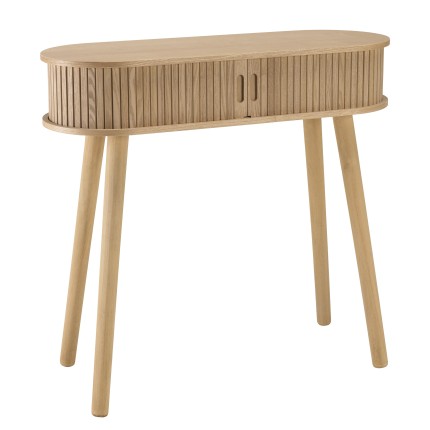 Console ovale 80x30cm en bois couleur naturelle | Macabane