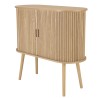 Oval sideboard, 80 x 33 cm, natural-coloured wood | Macabane Furniture