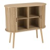 Buffet ovale 80x33cm en bois couleur naturelle | Meubles Macabane