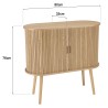 Oval sideboard, 80 x 33 cm, natural-coloured wood | Macabane Furniture