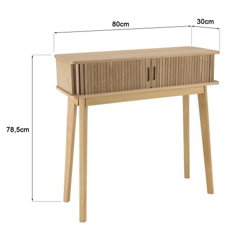 Console 80x30cm en bois couleur naturelle | Macabane