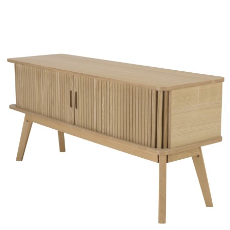Meuble TV 100x30cm en bois couleur naturelle | Macabane