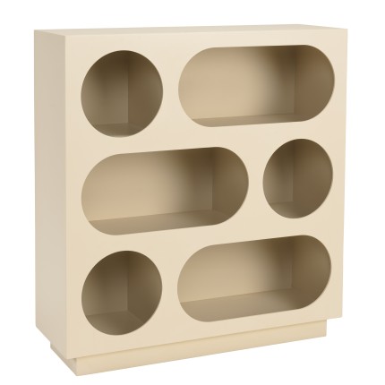 Buffet 70x23cm 6 niches en bois peint beige | Meubles Macabane