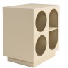 Table de chevet 40x30cm 4 niches en bois peint beige | Macabane