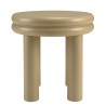 Round side table in taupe painted wood, diameter 40 cm | Macabane