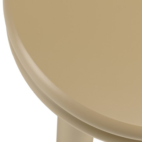 Round side table in taupe painted wood, diameter 40 cm | Macabane