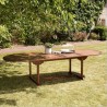 MAEVA - Double extension oval table 200/300*120 in oiled teak wood