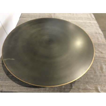 Round coffee table 120x120cm in black iron with gold trim | SECOND-HAND