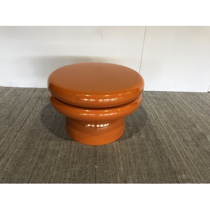 Designer side table in fluorescent orange iron - Second-hand